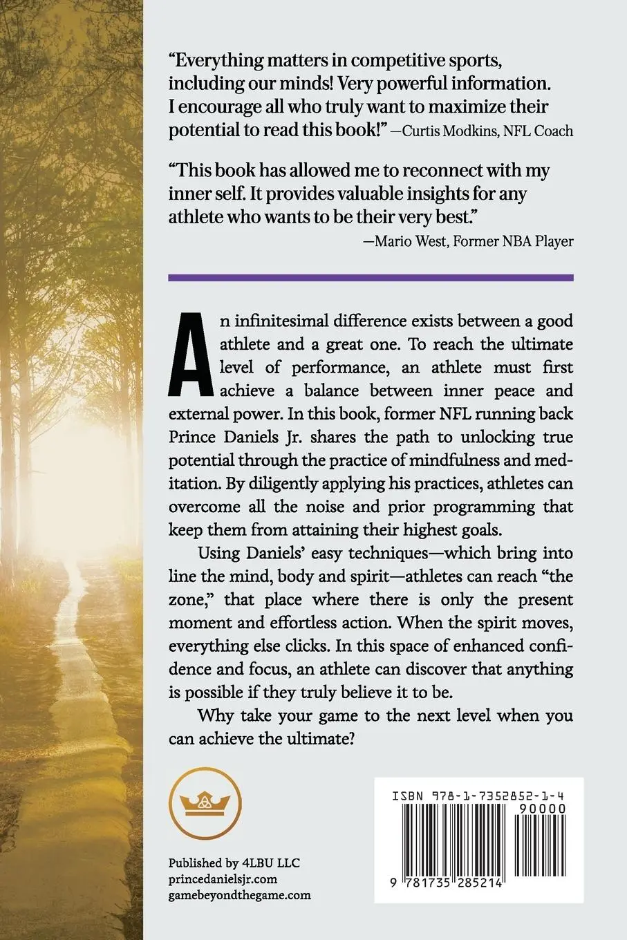 Rückseite: 9781735285214 | Mindfulness for the Ultimate Athlete | Prince Daniels | Taschenbuch