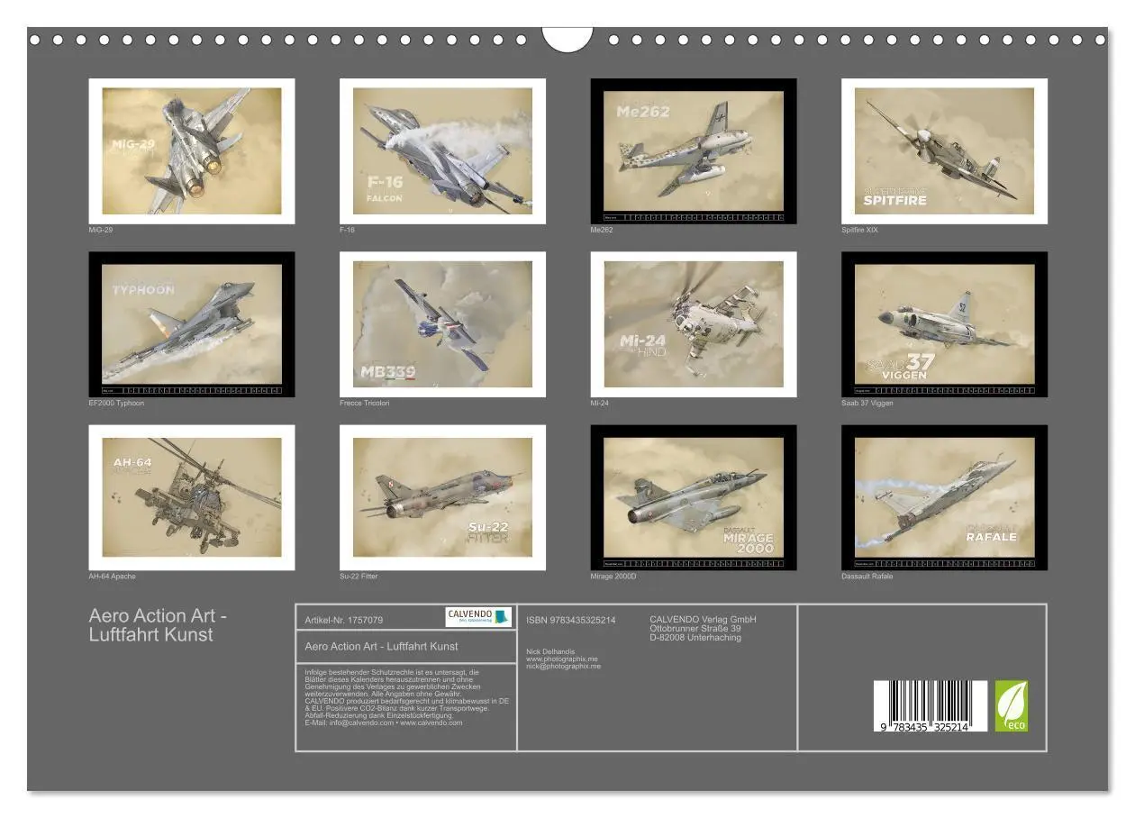 Bild: 9783435325214 | Aero Action Art - Luftfahrt Kunst (Wandkalender 2025 DIN A3 quer),...