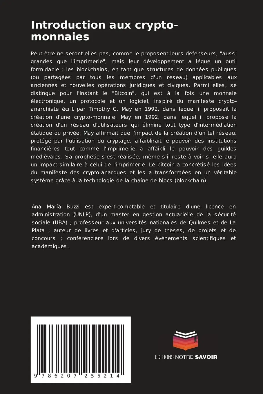 Rückseite: 9786207255214 | Introduction aux crypto-monnaies | Ana María Buzzi (u. a.) | Buch