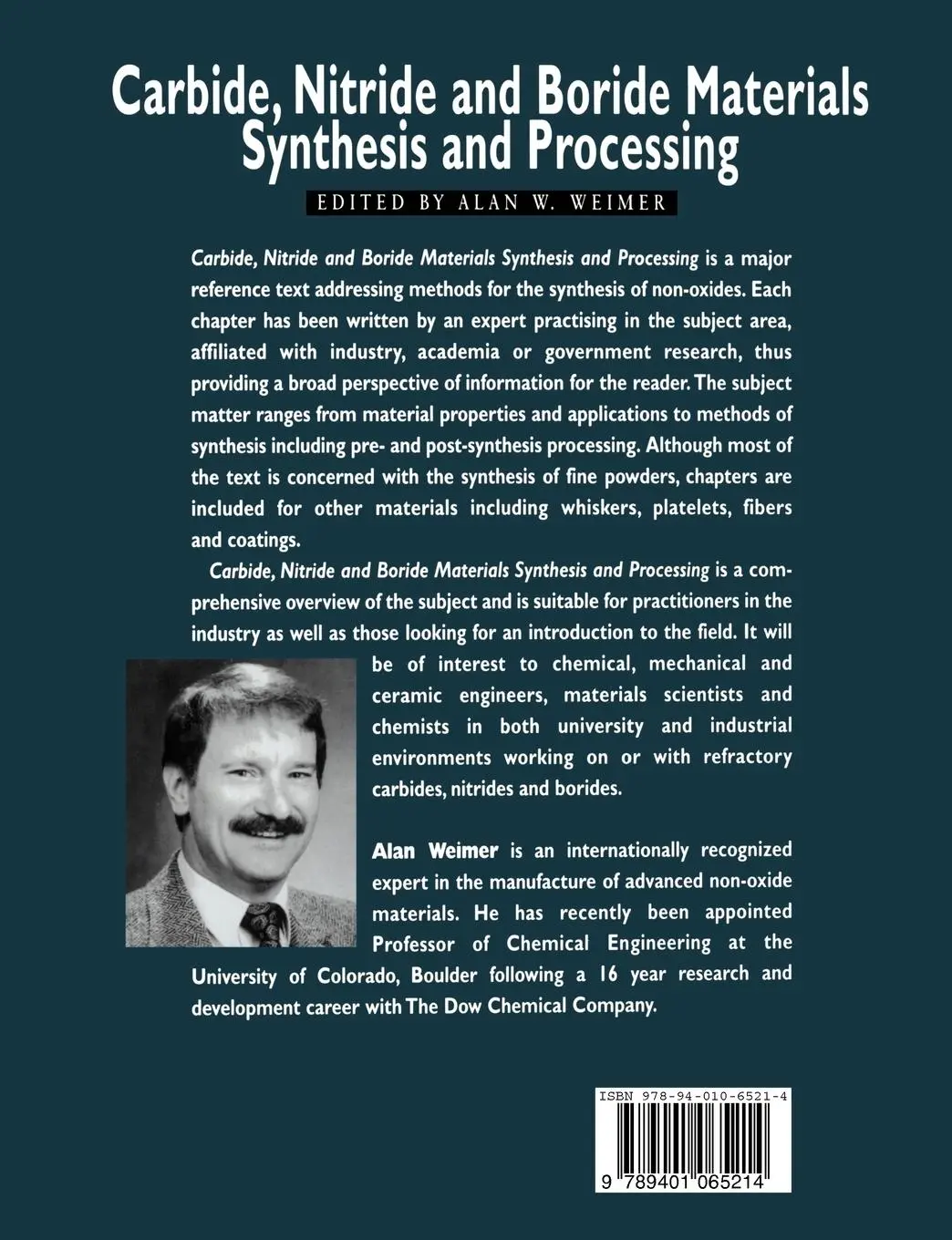 Rückseite: 9789401065214 | Carbide, Nitride and Boride Materials Synthesis and Processing | Buch