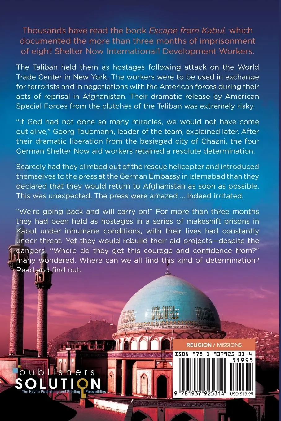 Rückseite: 9781937925314 | Return To Kabul | Eberhard Mühlen (u. a.) | Taschenbuch | Englisch