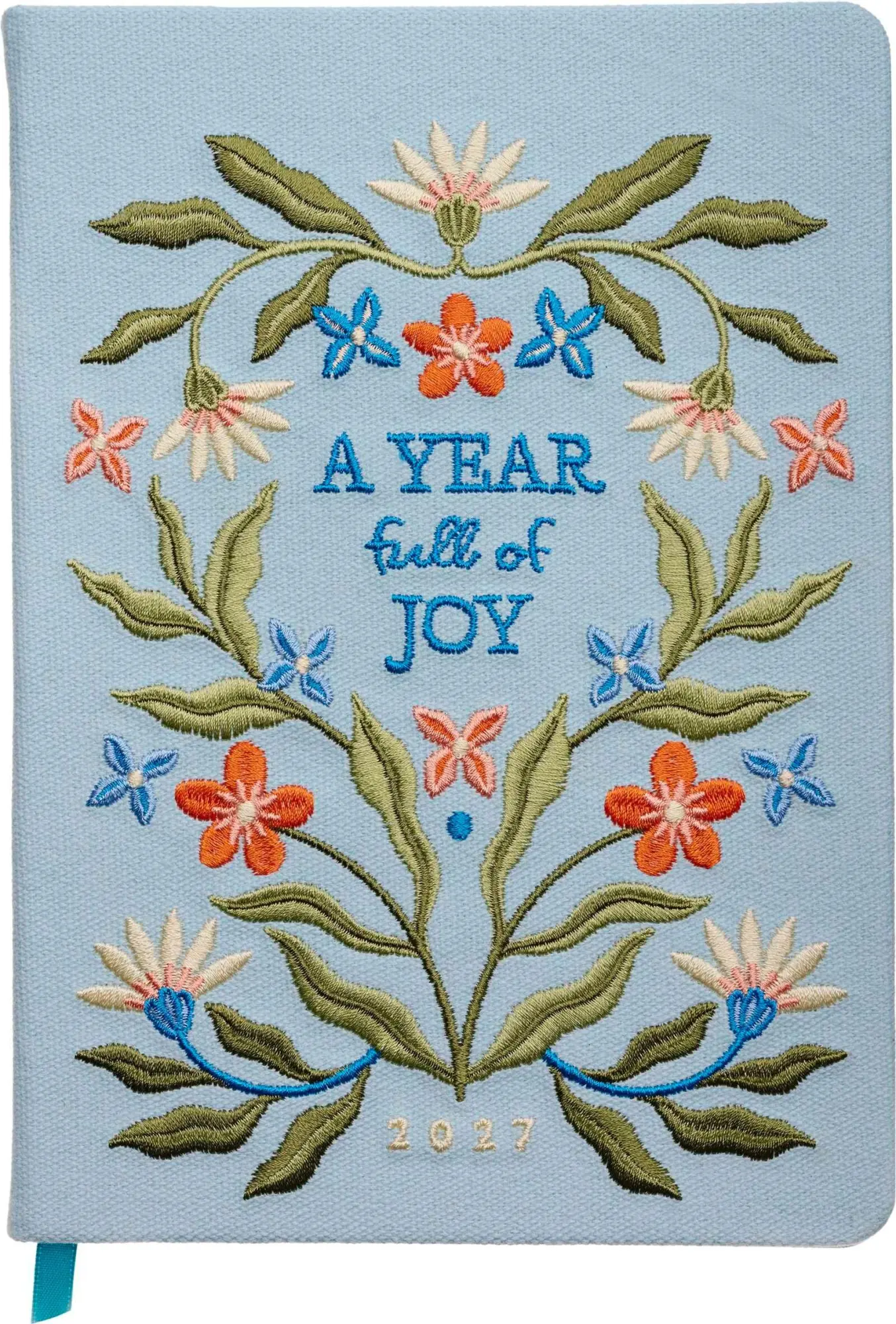 Cover: 4036442015414 | Taschenkalender A5 2027: A Year full of Joy, bestickt, hellblau | 2027