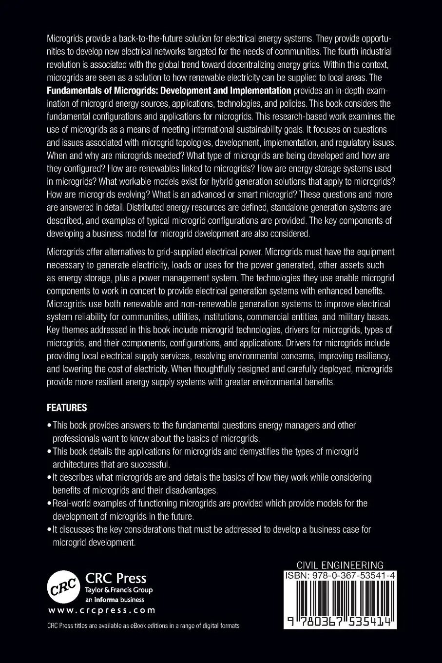 Rückseite: 9780367535414 | Fundamentals of Microgrids | Development and Implementation | Roosa