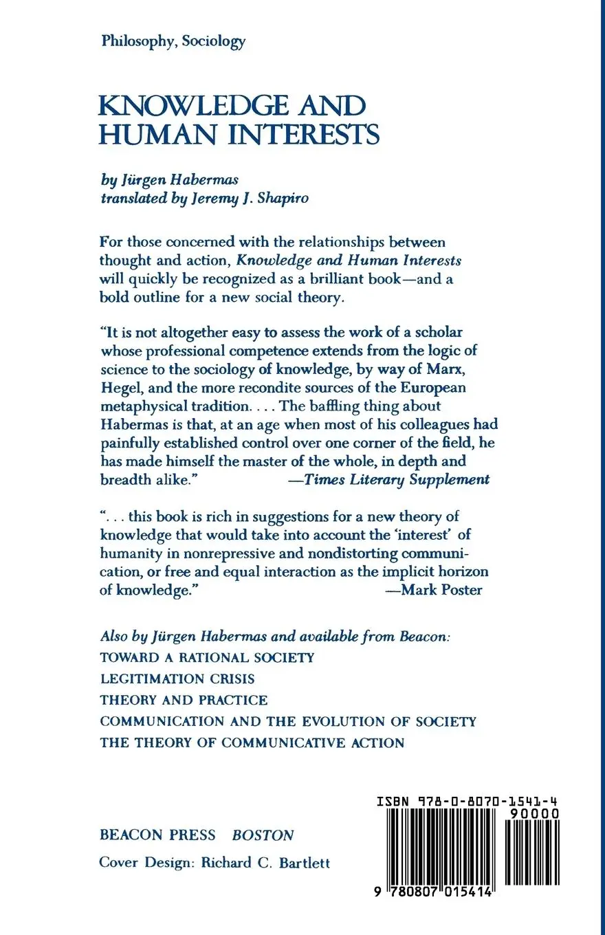 Rückseite: 9780807015414 | Knowledge &amp; Human Interests | Juergen Habermas | Taschenbuch