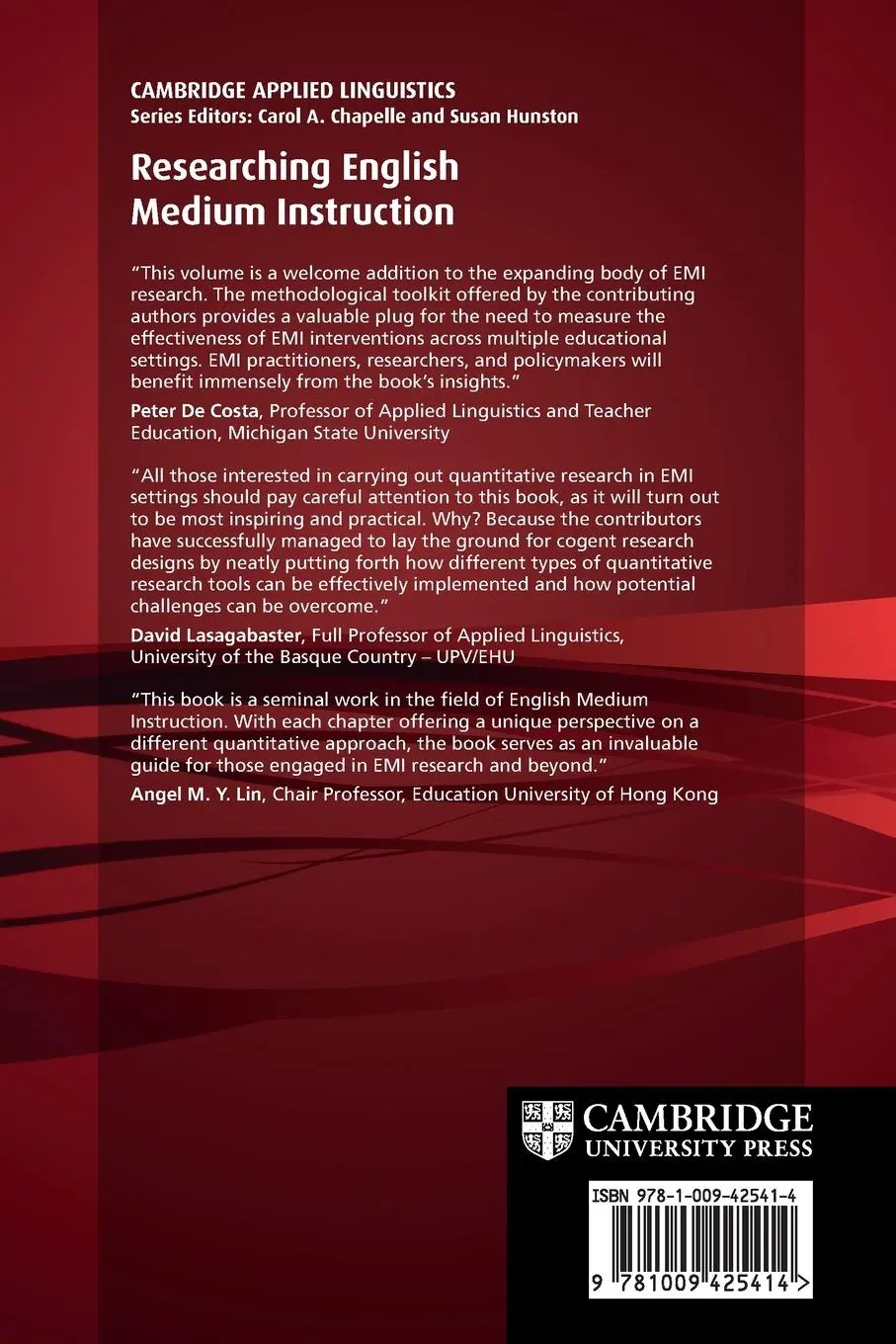 Rückseite: 9781009425414 | Researching English Medium Instruction | Samantha M. Curle (u. a.)
