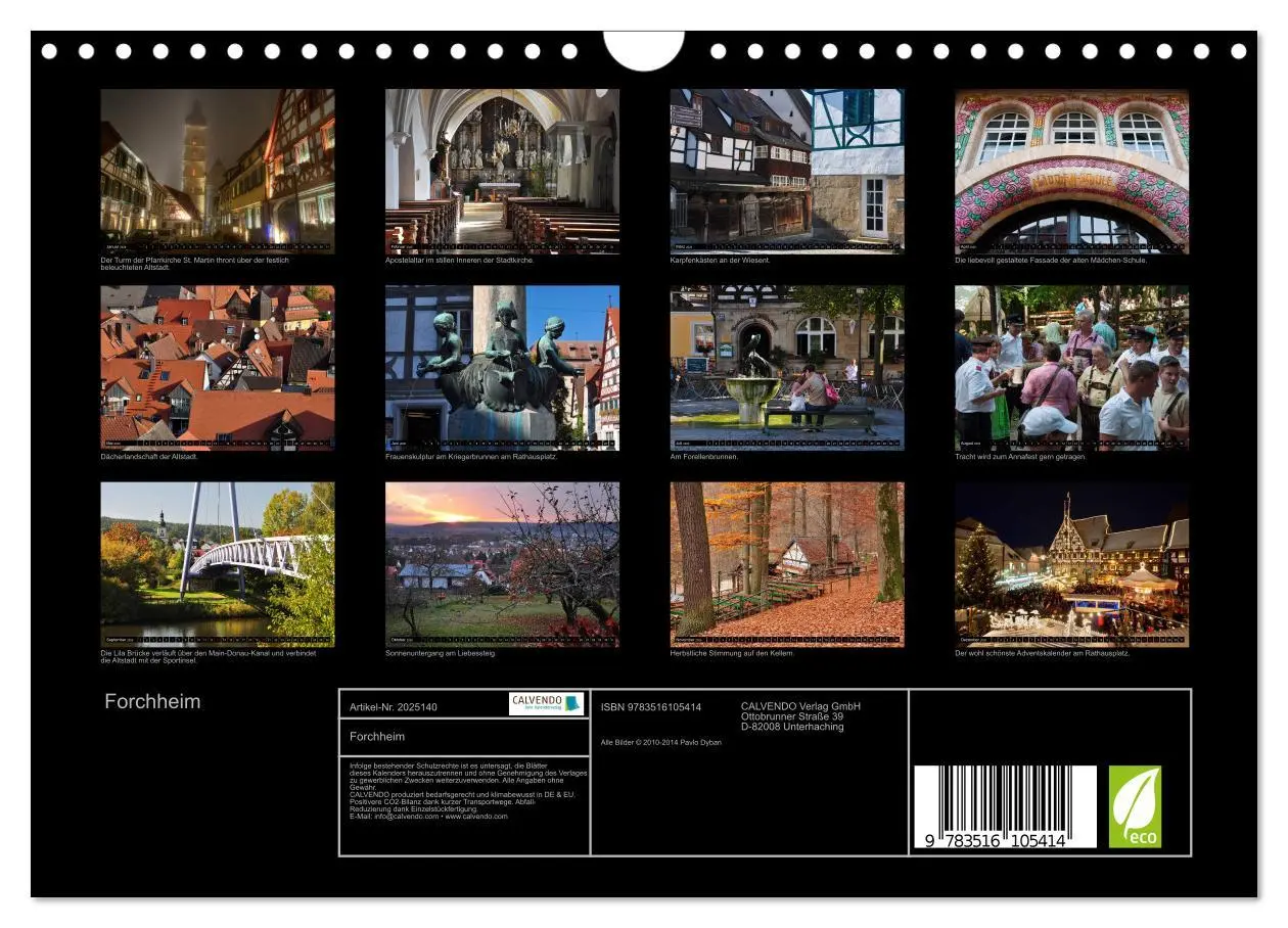 Bild: 9783516105414 | Forchheim (Wandkalender 2026 DIN A4 quer), CALVENDO Monatskalender