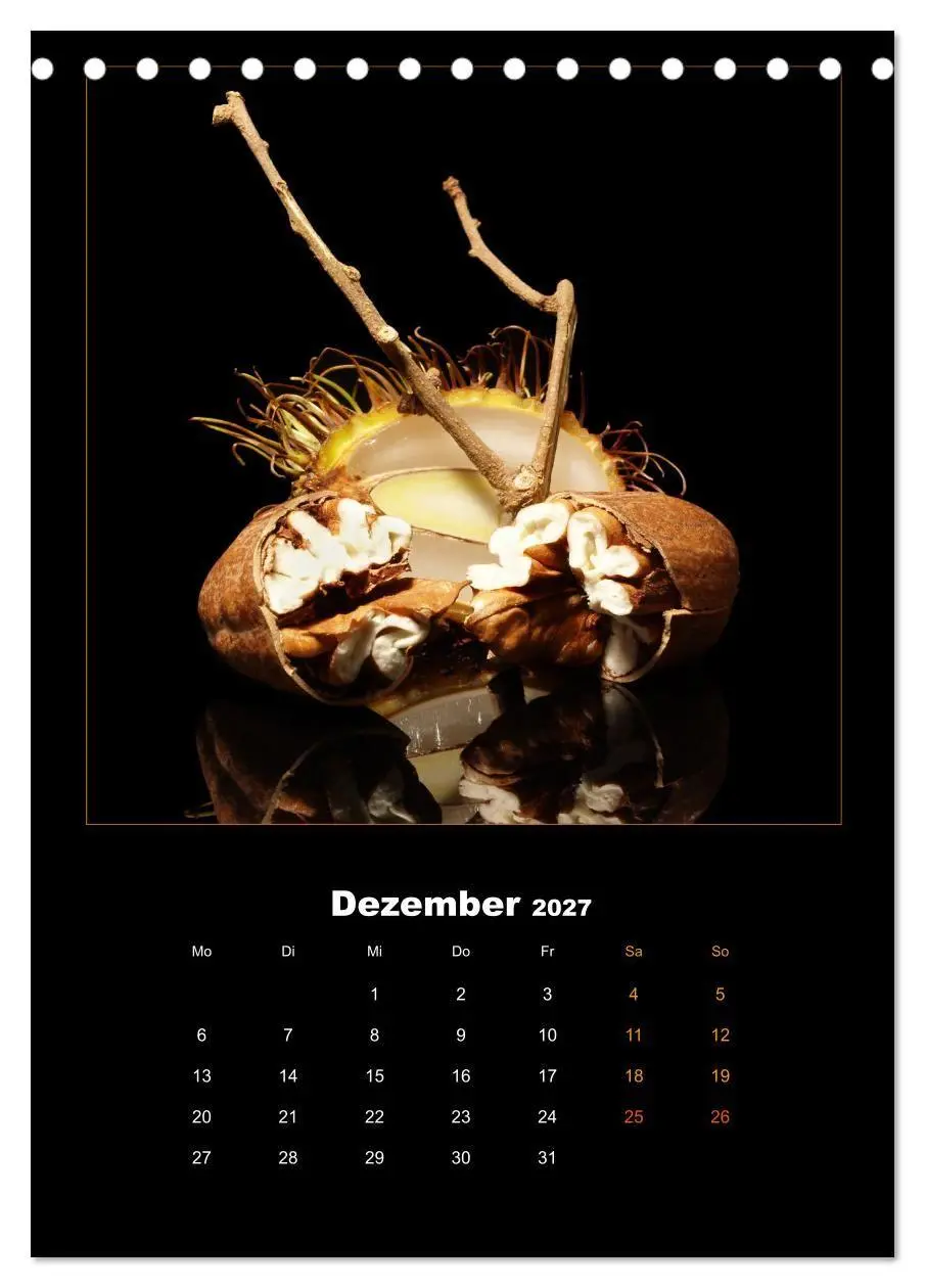 Bild: 9783569505414 | Vegan Food Kalender - Obst und Gemüse auf Schwarz (Tischkalender...