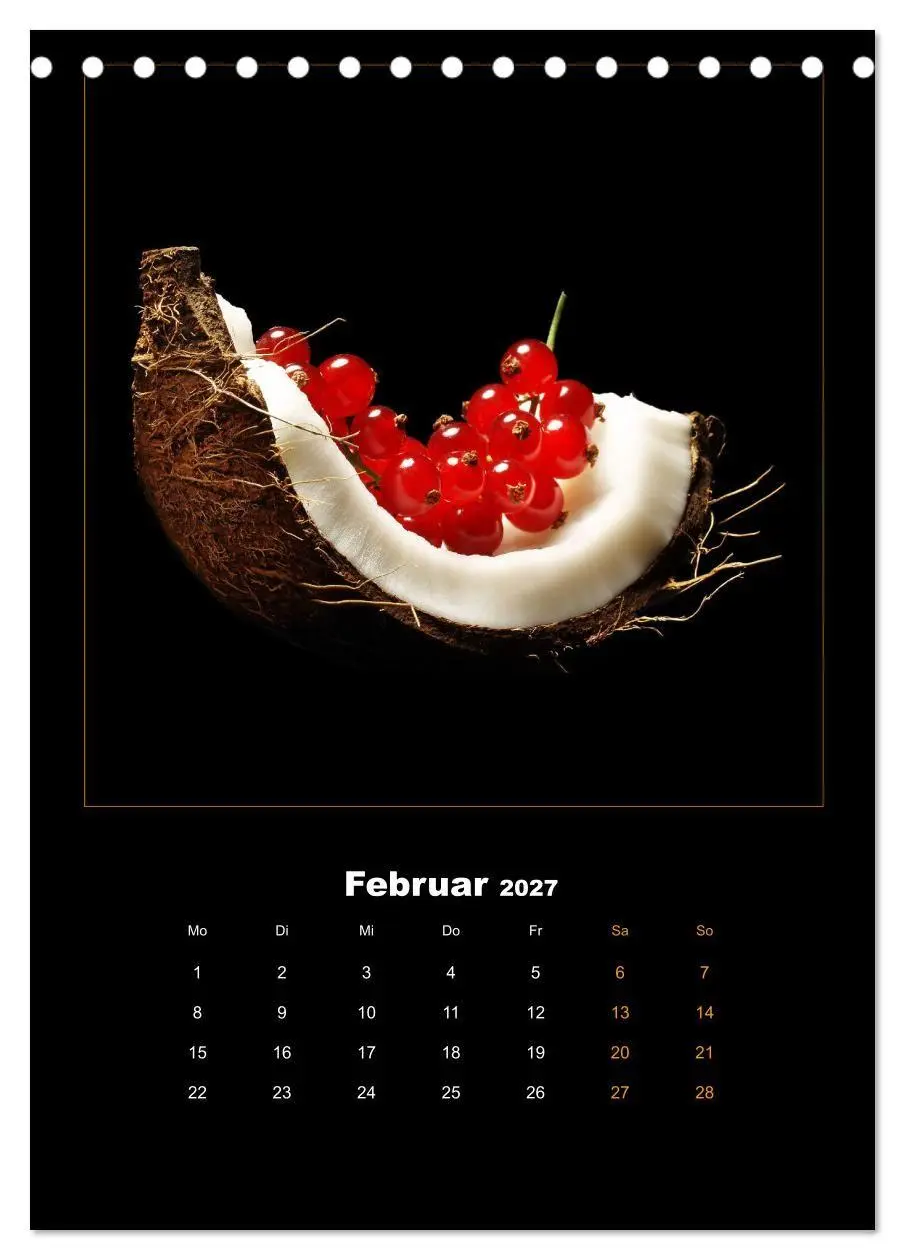 Bild: 9783569505414 | Vegan Food Kalender - Obst und Gemüse auf Schwarz (Tischkalender...
