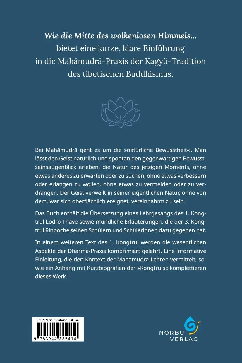 Rückseite: 9783944885414 | Wie die Mitte des wolkenlosen Himmels... | Jamgön Kongtrul Rinpoche