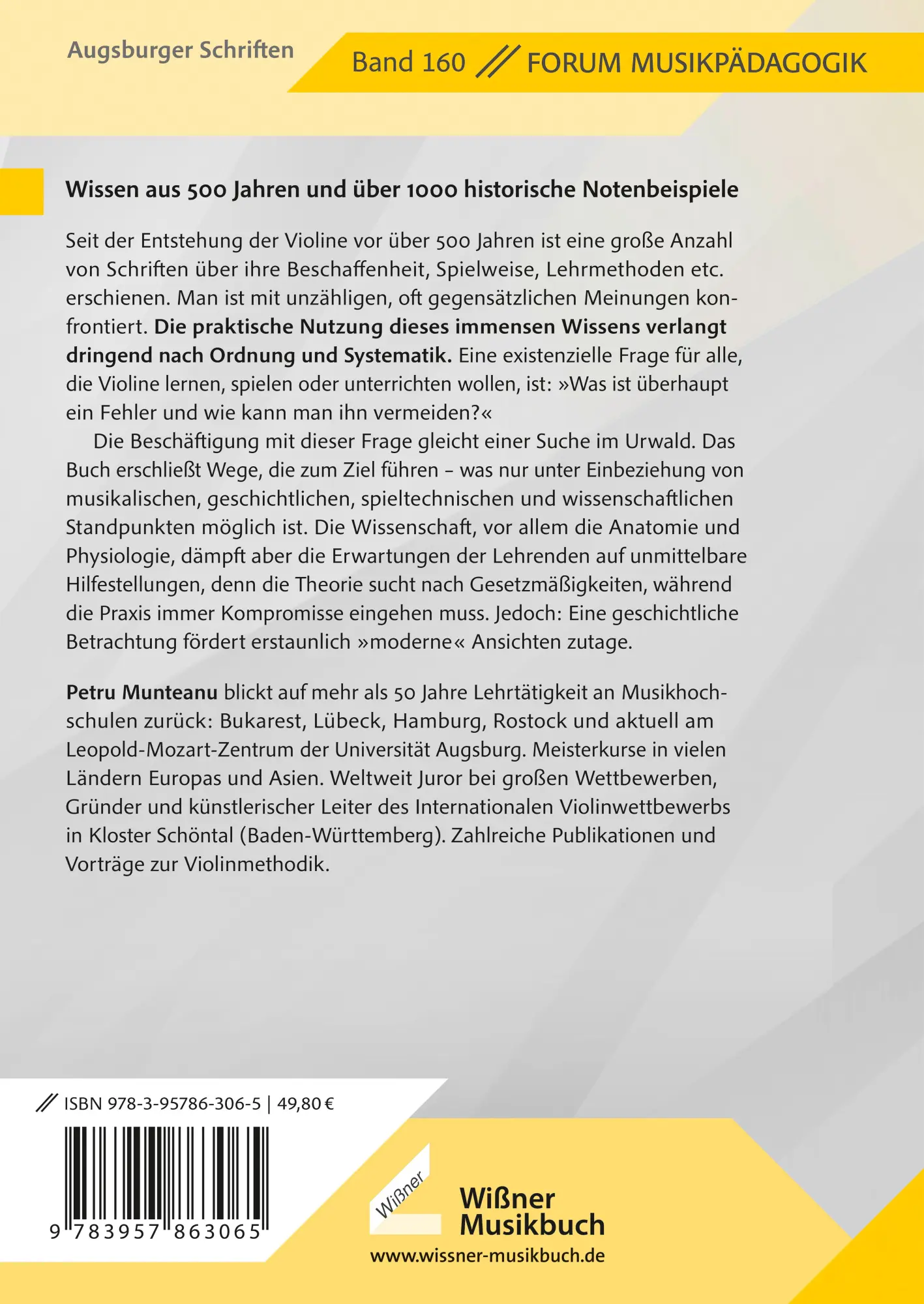 Rückseite: 9783990945414 | Violingeheimnisse aus 500 Jahren | Petru Munteanu | Taschenbuch | 2023