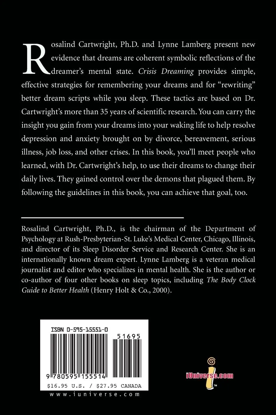 Rückseite: 9780595155514 | Crisis Dreaming | Using Your Dreams to Solve Your Problems | Buch