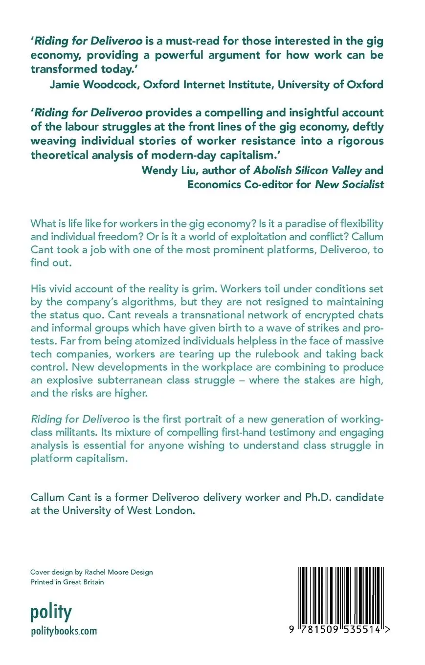 Rückseite: 9781509535514 | Riding for Deliveroo | Resistance in the New Economy | Callum Cant