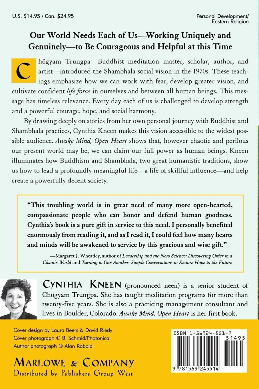 Rückseite: 9781569245514 | Awake Mind, Open Heart | Cynthia Kneen | Taschenbuch | Englisch | 2002