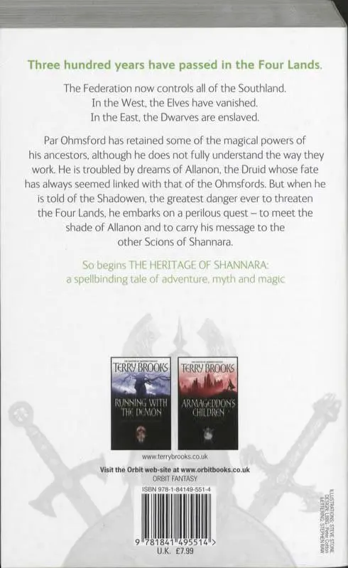 Rückseite: 9781841495514 | The Scions Of Shannara | The Heritage of Shannara, book 1 | Brooks