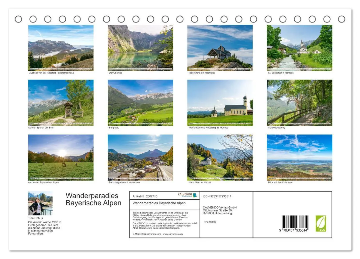 Bild: 9783457935514 | Wanderparadies Bayerische Alpen (Tischkalender 2026 DIN A5 quer),...