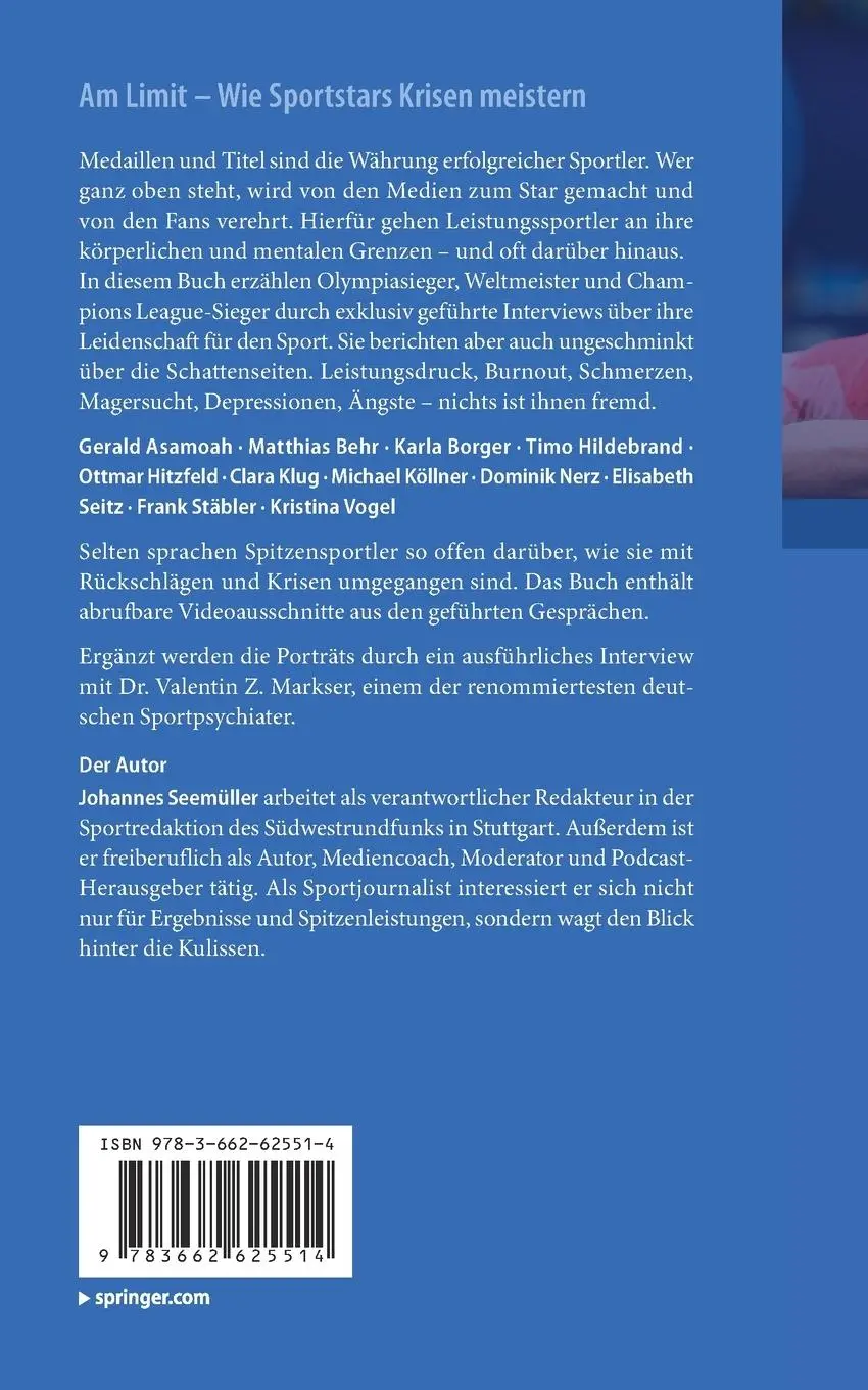 Rückseite: 9783662625514 | Am Limit - Wie Sportstars Krisen meistern | Johannes Seemüller | Buch