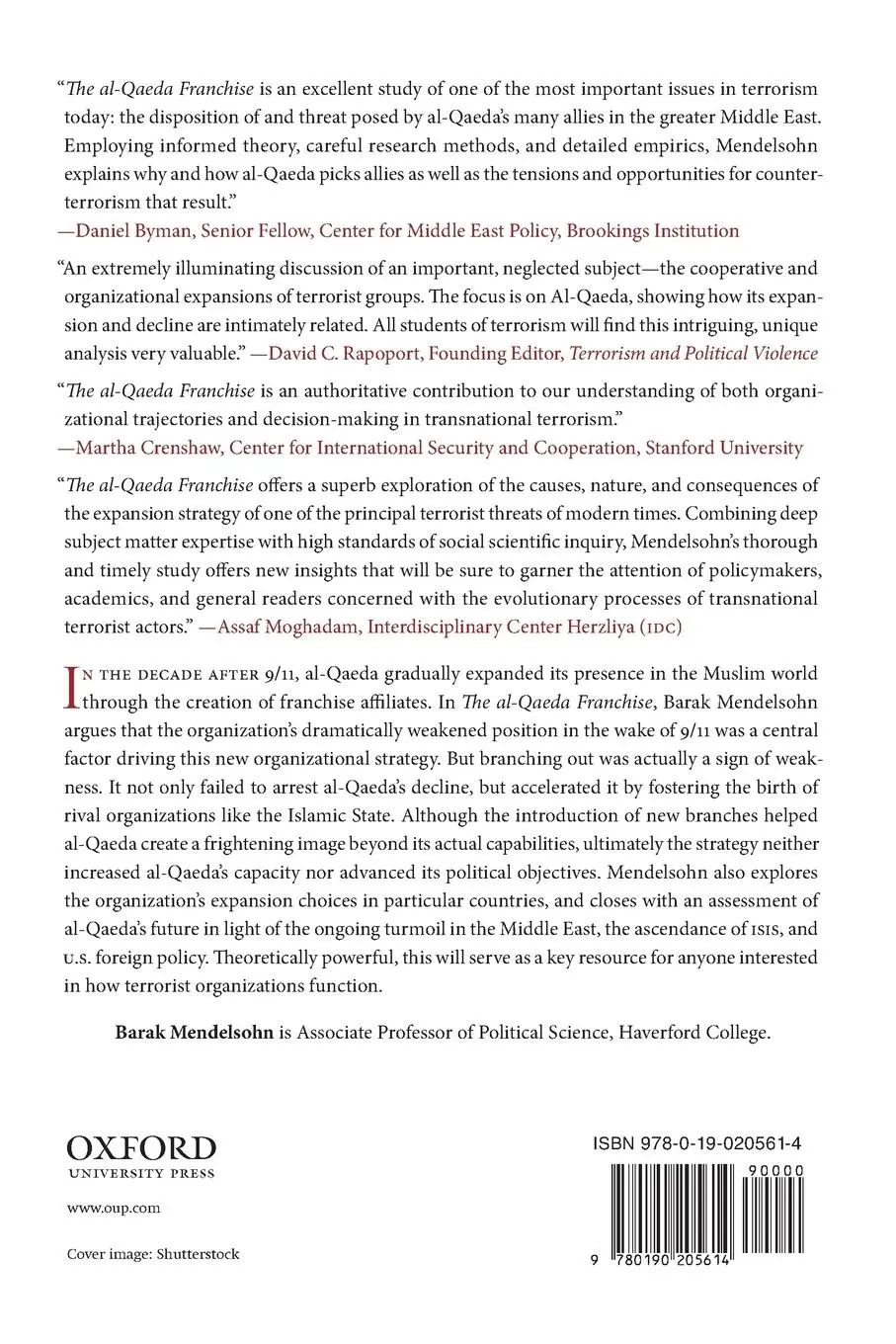 Rückseite: 9780190205614 | Al Qaeda Franchise | The Expansion of Al-Qaeda and Its Consequences