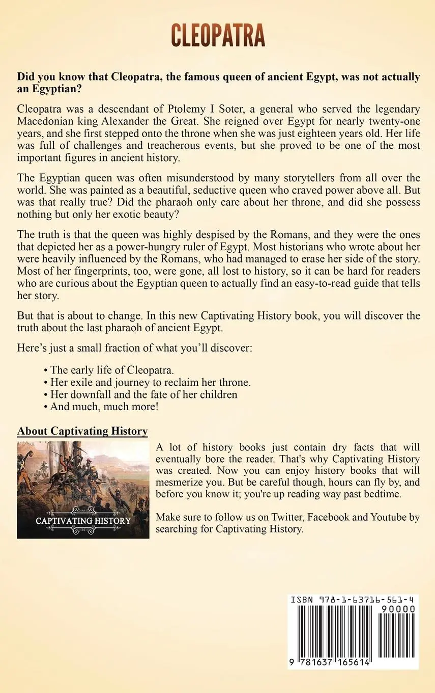 Rückseite: 9781637165614 | Cleopatra | Captivating History | Buch | Englisch | 2022