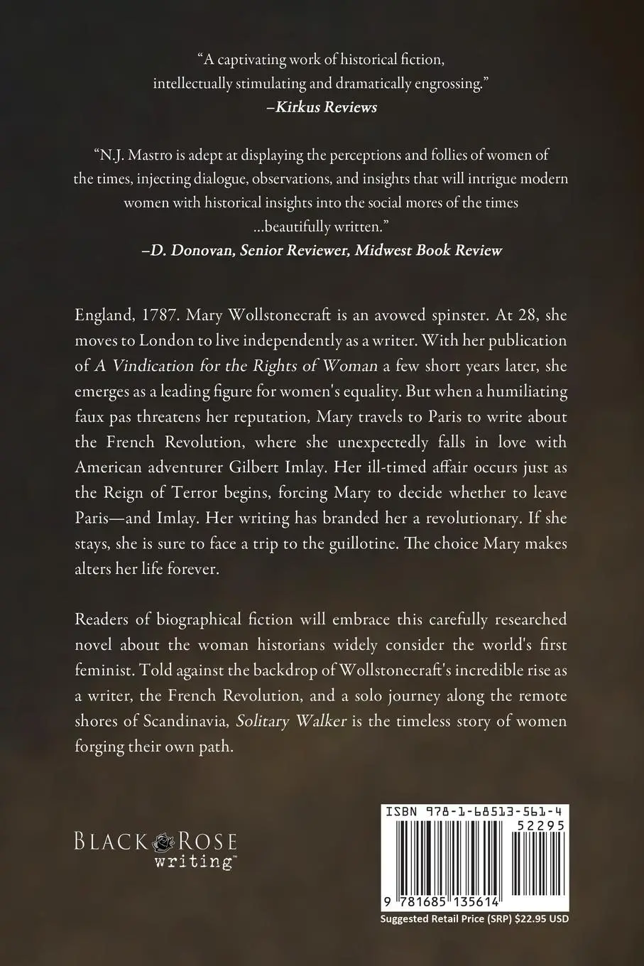 Rückseite: 9781685135614 | Solitary Walker | A Novel of Mary Wollstonecraft | N. J. Mastro | Buch