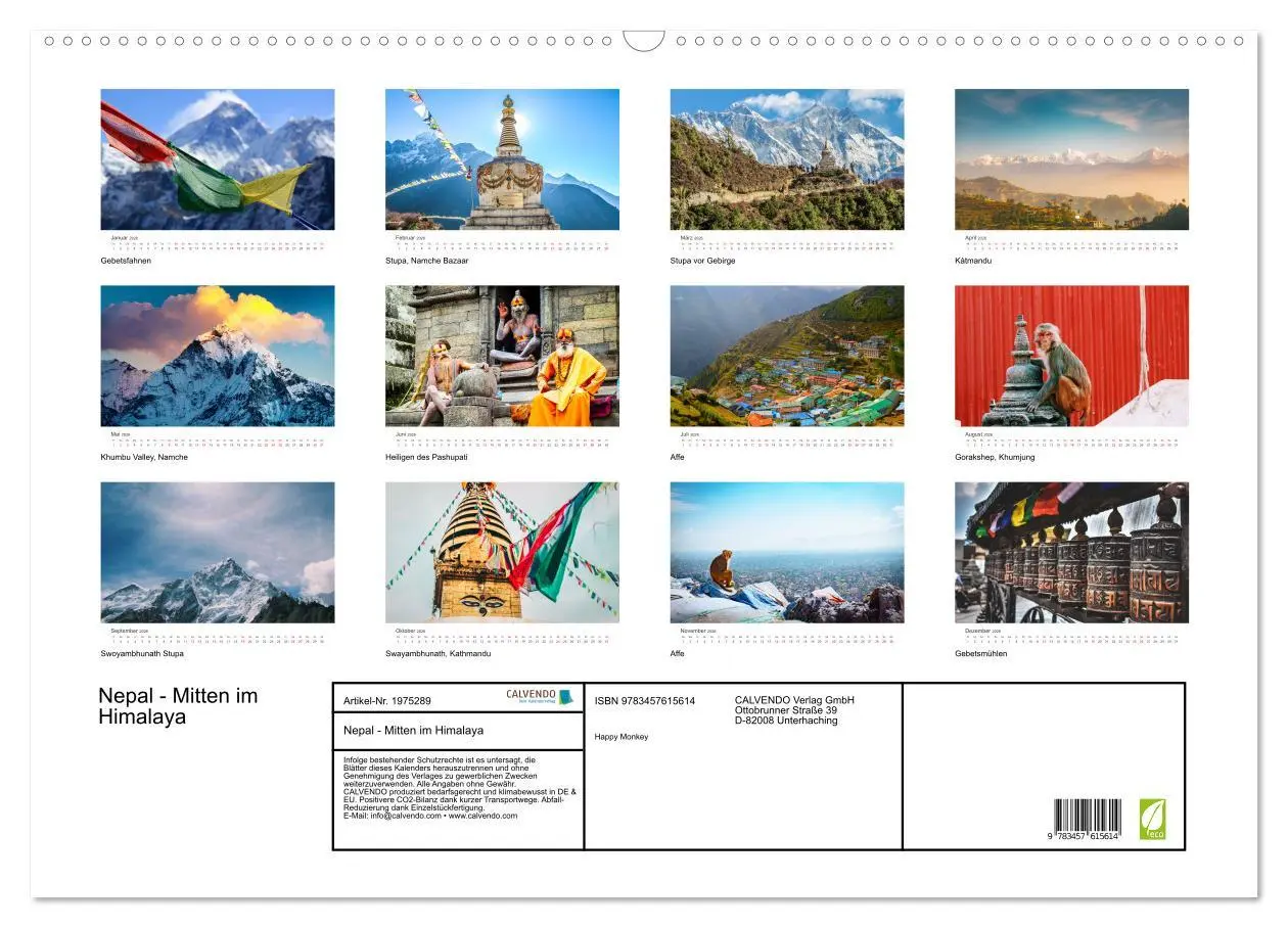 Bild: 9783457615614 | Nepal - Mitten im Himalaya (Wandkalender 2026 DIN A2 quer),...