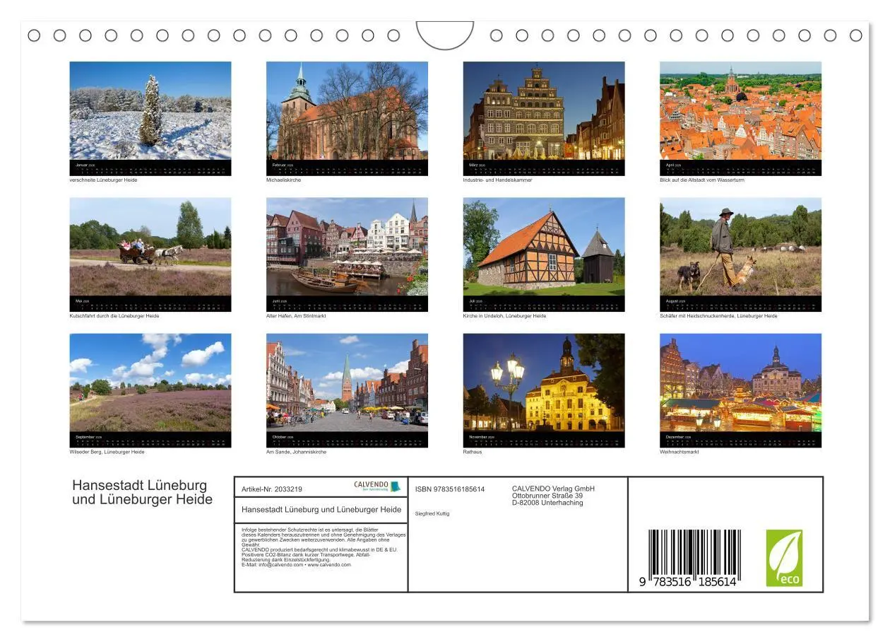 Bild: 9783516185614 | Hansestadt Lüneburg und Lüneburger Heide (Wandkalender 2026 DIN A4...