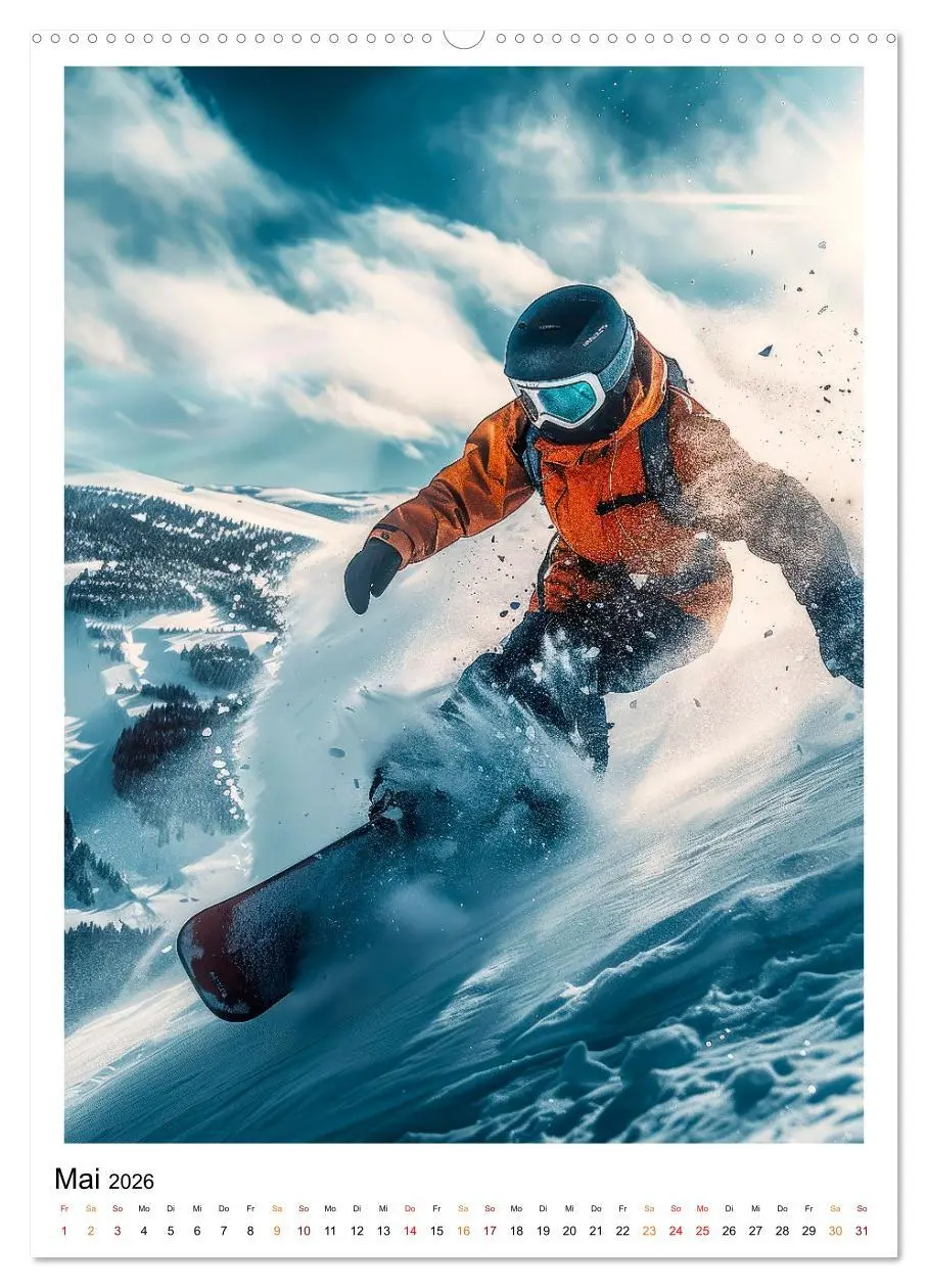 Bild: 9783516255614 | Snowboarden - coole Tage (Wandkalender 2026 DIN A2 hoch), CALVENDO...