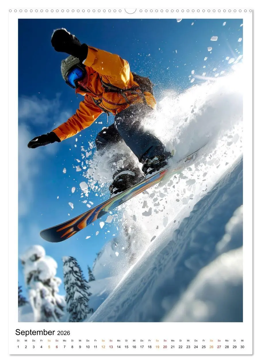 Bild: 9783516255614 | Snowboarden - coole Tage (Wandkalender 2026 DIN A2 hoch), CALVENDO...