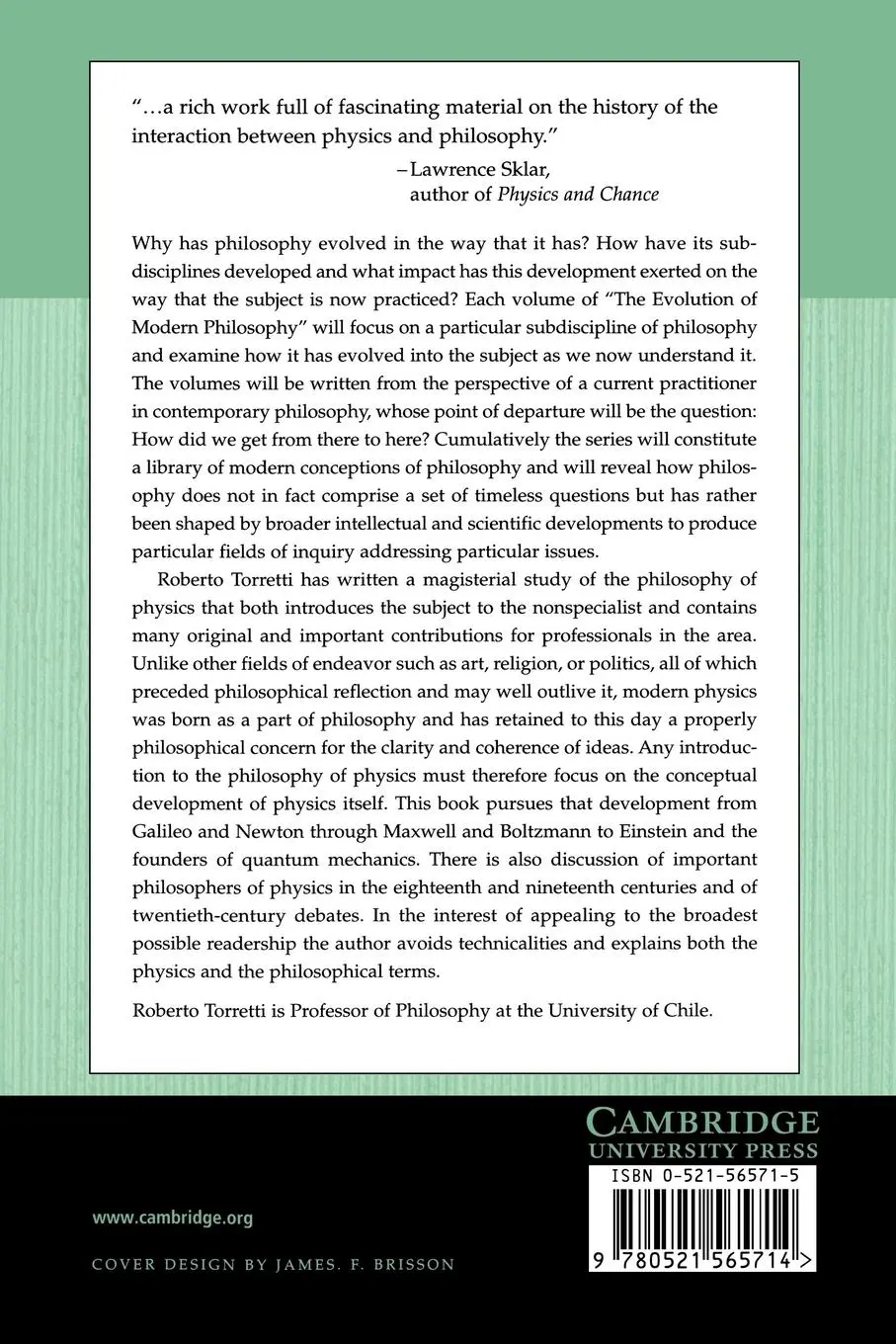 Rückseite: 9780521565714 | The Philosophy of Physics | Roberto Torretti | Taschenbuch | Englisch