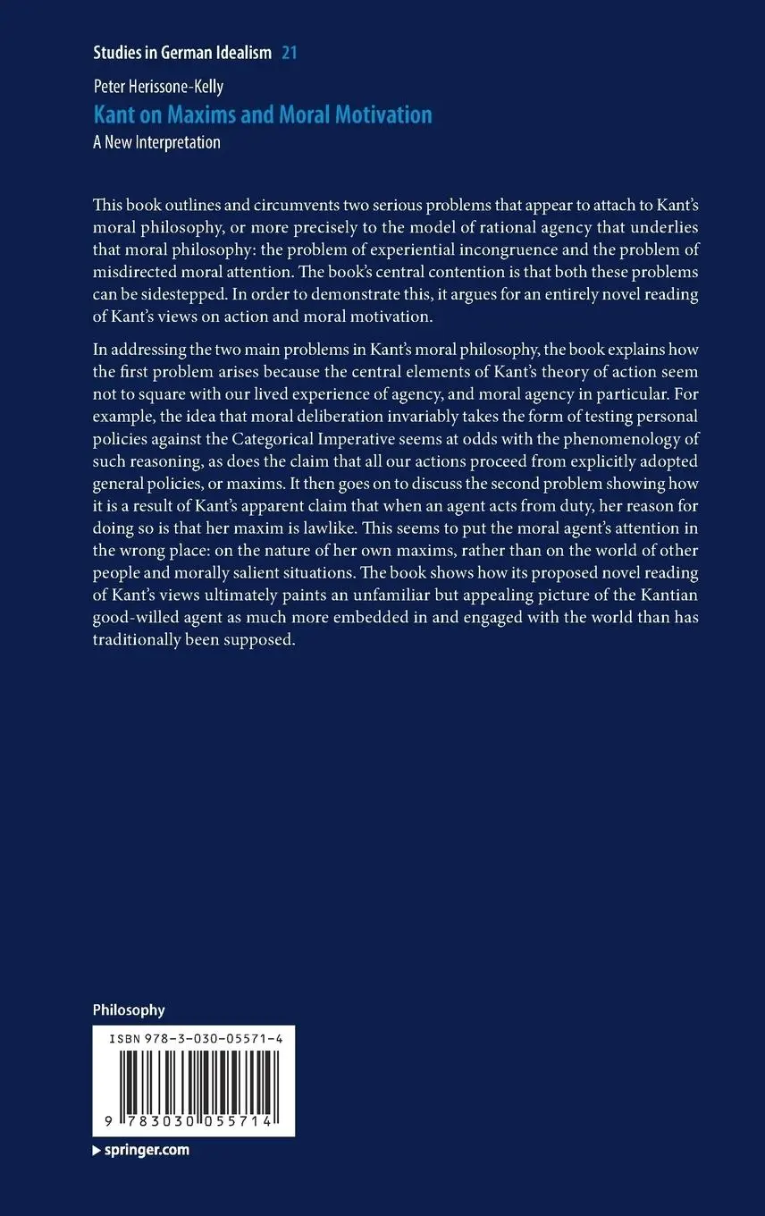 Rückseite: 9783030055714 | Kant on Maxims and Moral Motivation | A New Interpretation | Buch | x
