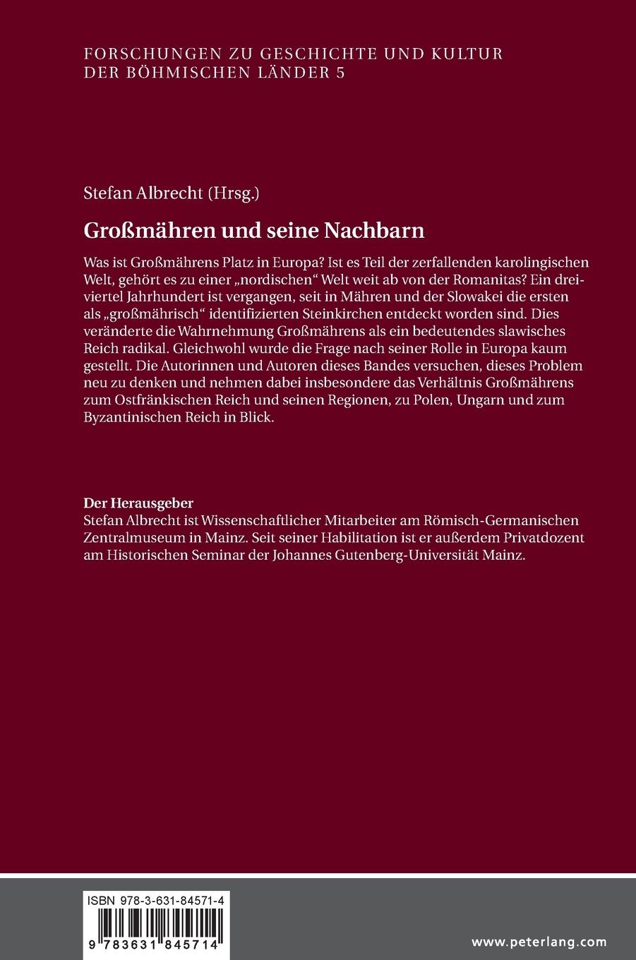 Rückseite: 9783631845714 | Großmähren und seine Nachbarn | Stefan Albrecht | Buch | Deutsch