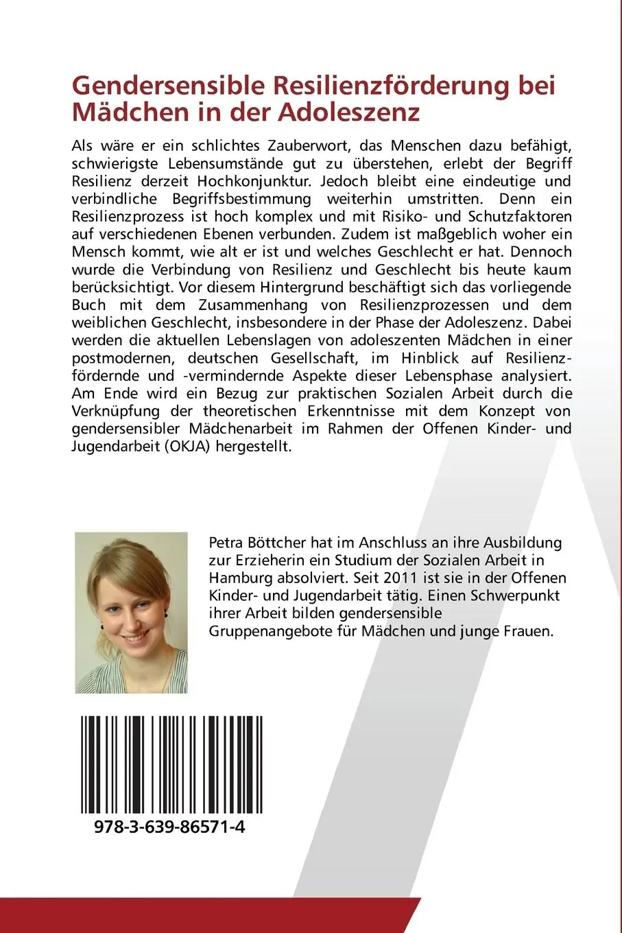 Rückseite: 9783639865714 | Gendersensible Resilienzförderung bei Mädchen in der Adoleszenz | Buch