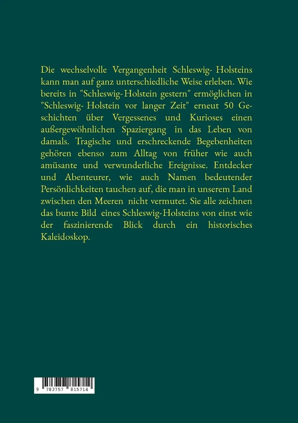 Rückseite: 9783757815714 | Schleswig-Holstein vor langer Zeit | Jürgen Vogler | Taschenbuch