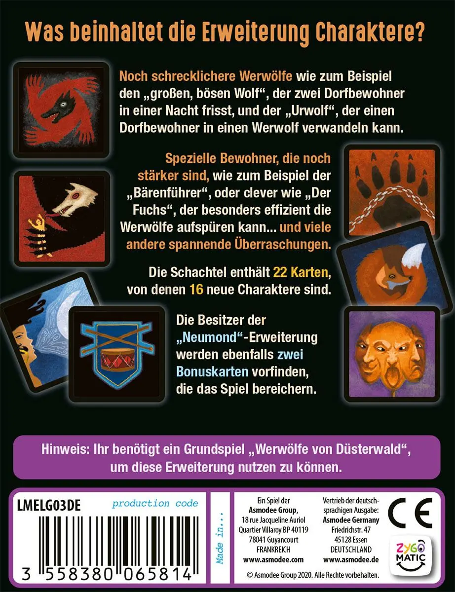 Bild: 3558380065814 | Werwölfe von Düsterwald - Charaktere NEU | Erweiterung | Spiel | 2022