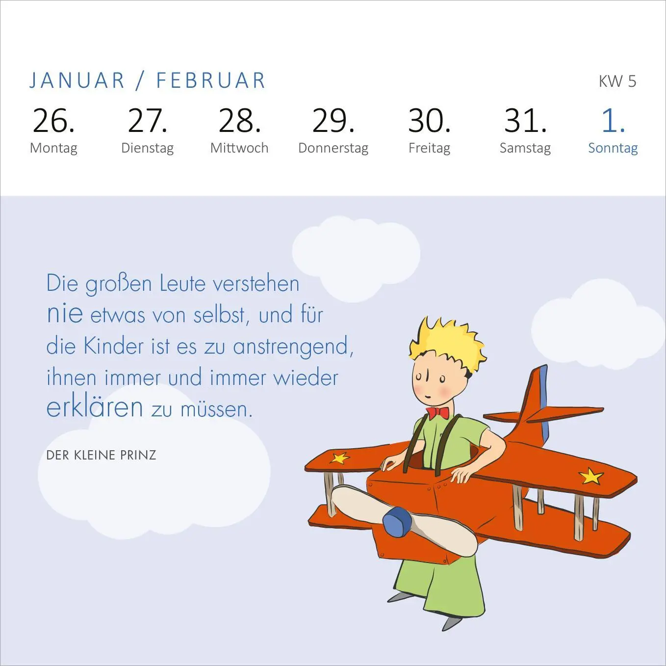 Bild: 4014489135814 | Mini-Wochenkalender Man sieht nur mit dem Herzen gut ... 2026 | 108 S.
