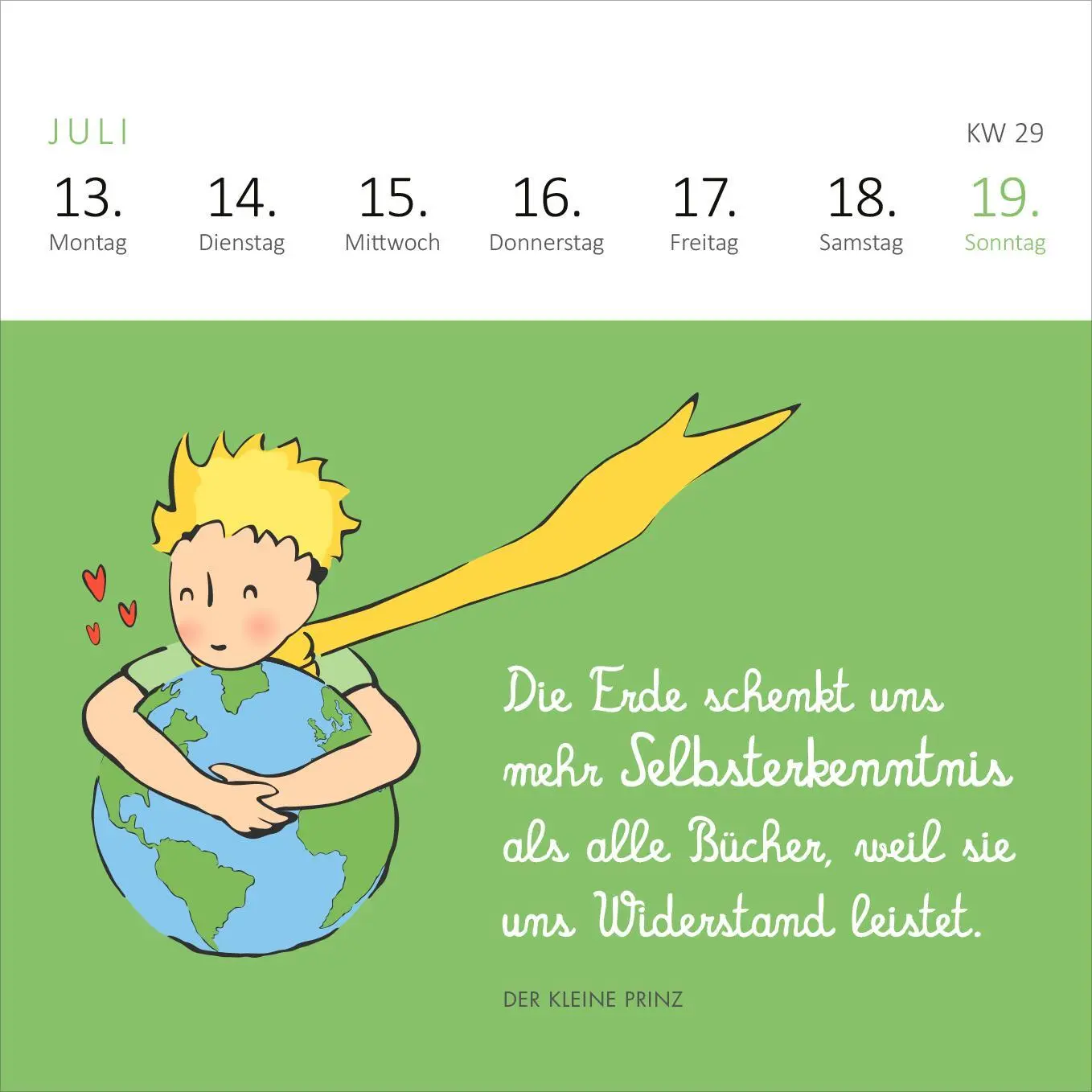 Bild: 4014489135814 | Mini-Wochenkalender Man sieht nur mit dem Herzen gut ... 2026 | 108 S.