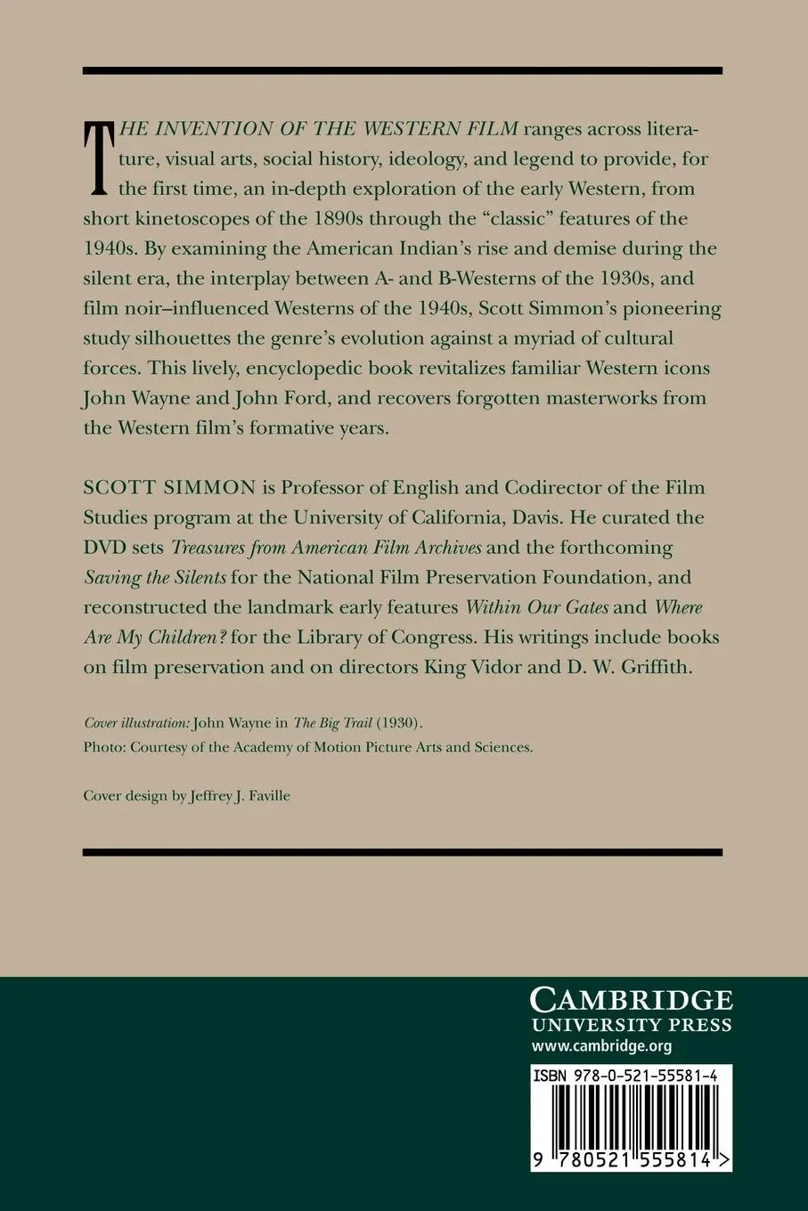 Rückseite: 9780521555814 | The Invention of the Western Film | Scott Simmon | Taschenbuch | 2009