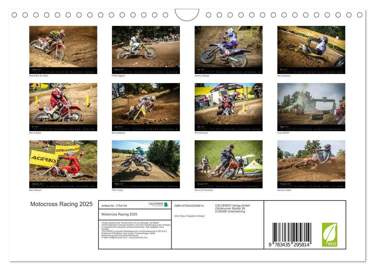 Bild: 9783435295814 | Motocross Racing 2025 (Wandkalender 2025 DIN A4 quer), CALVENDO...