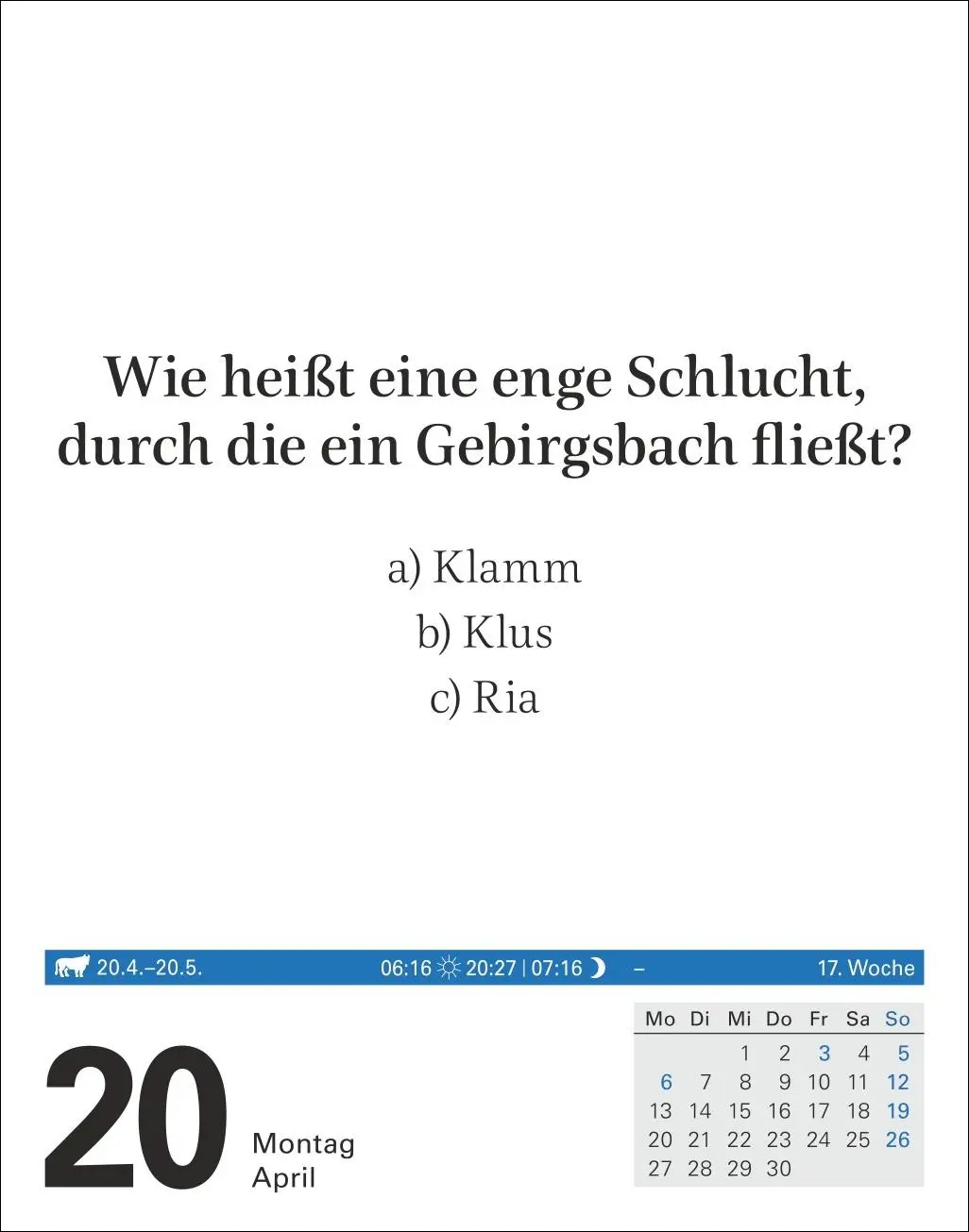 Bild: 9783840035814 | Wissen Tagesabreißkalender 2026 - Quizfragen aus Geschichte,...