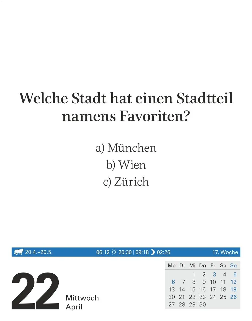 Bild: 9783840035814 | Wissen Tagesabreißkalender 2026 - Quizfragen aus Geschichte,...