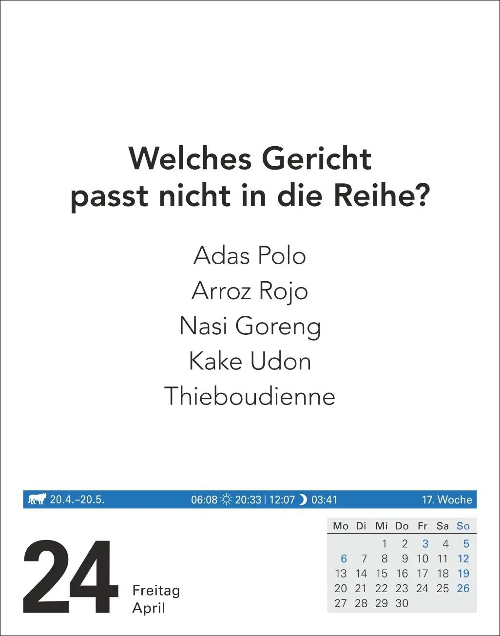 Bild: 9783840035814 | Wissen Tagesabreißkalender 2026 - Quizfragen aus Geschichte,...