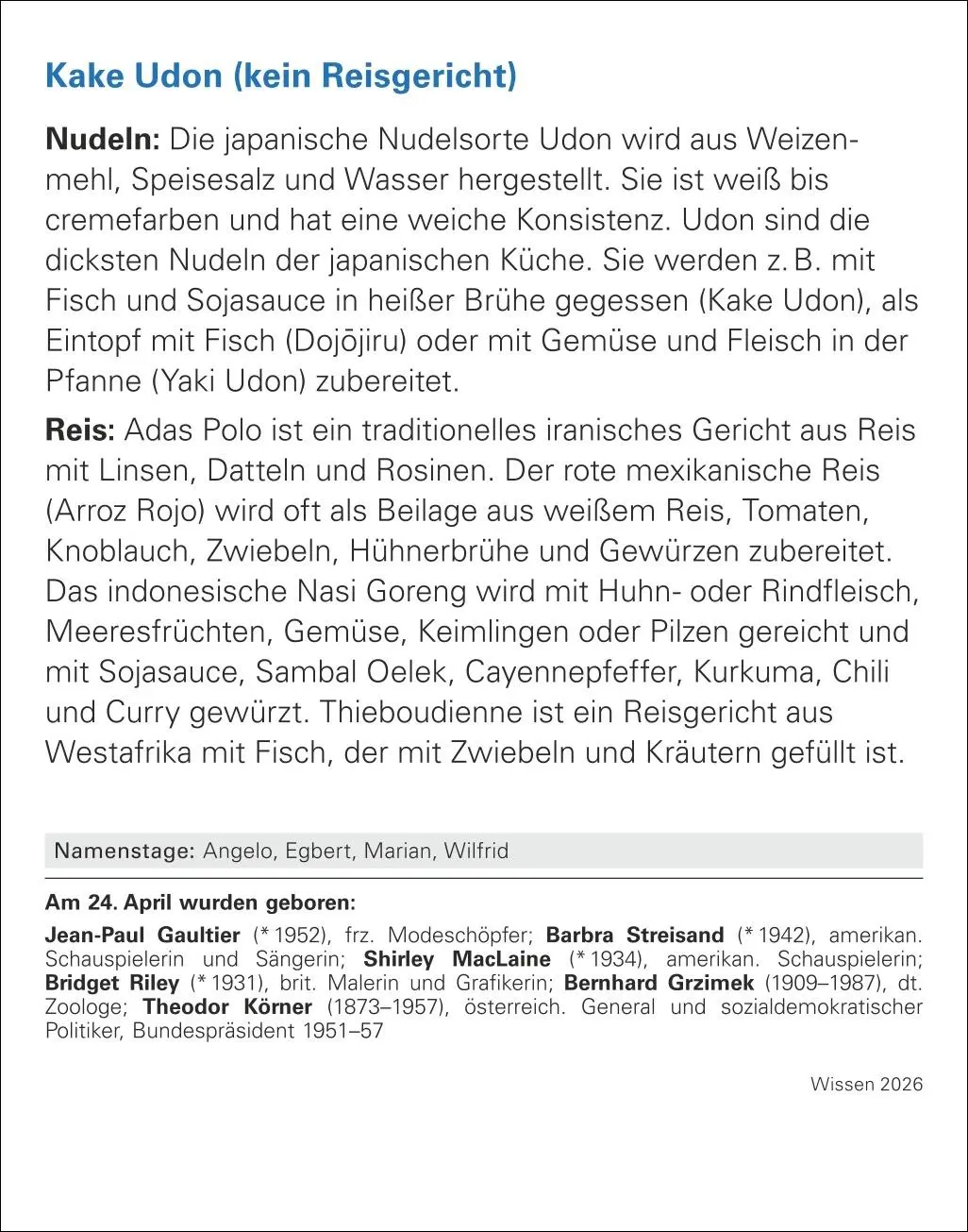 Bild: 9783840035814 | Wissen Tagesabreißkalender 2026 - Quizfragen aus Geschichte,...
