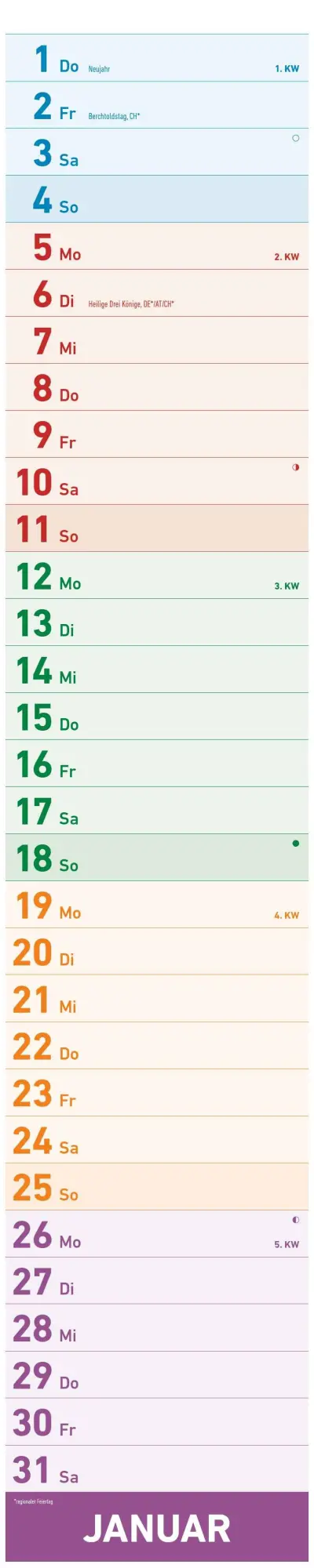 Bild: 4069095005914 | Megaplaner XXL 2026 - Streifen-Kalender 17,5x98 cm - mit...