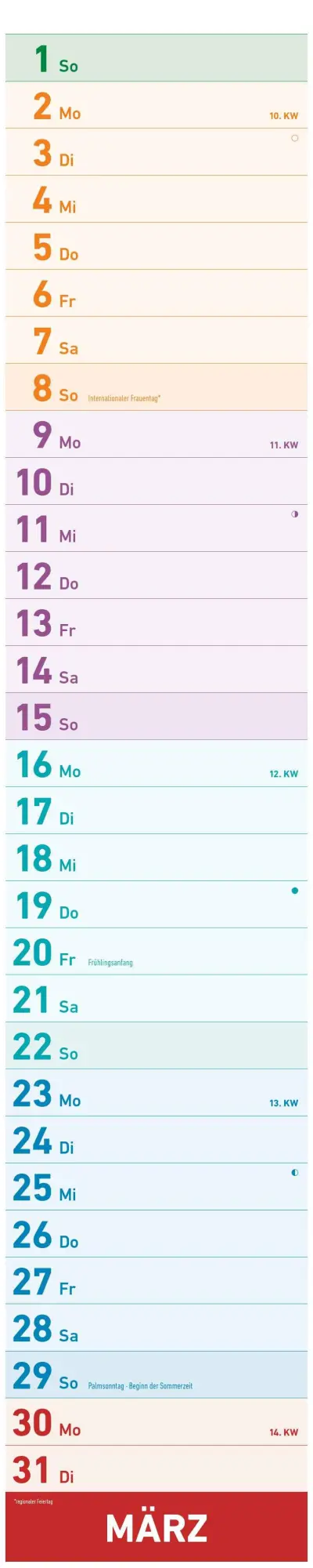 Bild: 4069095005914 | Megaplaner XXL 2026 - Streifen-Kalender 17,5x98 cm - mit...