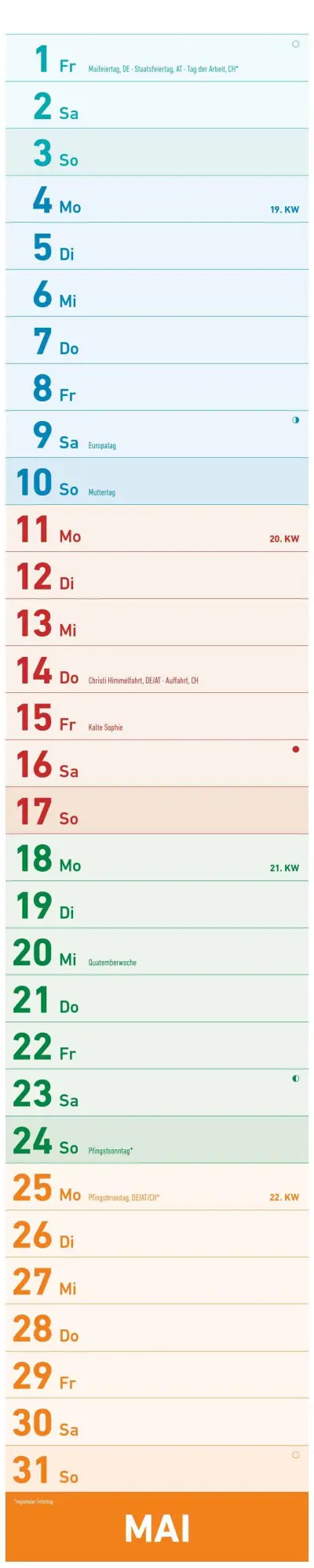 Bild: 4069095005914 | Megaplaner XXL 2026 - Streifen-Kalender 17,5x98 cm - mit...