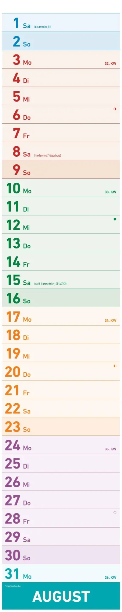 Bild: 4069095005914 | Megaplaner XXL 2026 - Streifen-Kalender 17,5x98 cm - mit...