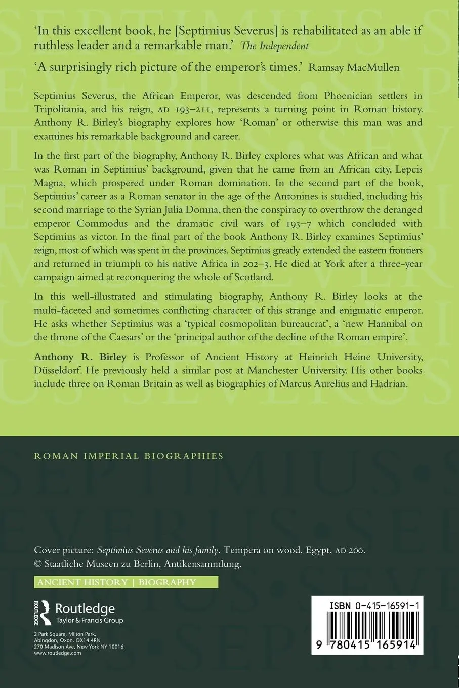 Rückseite: 9780415165914 | Septimius Severus | The African Emperor | Anthony R Birley | Buch