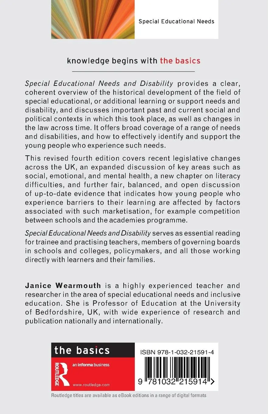 Rückseite: 9781032215914 | Special Educational Needs and Disability | The Basics | Wearmouth