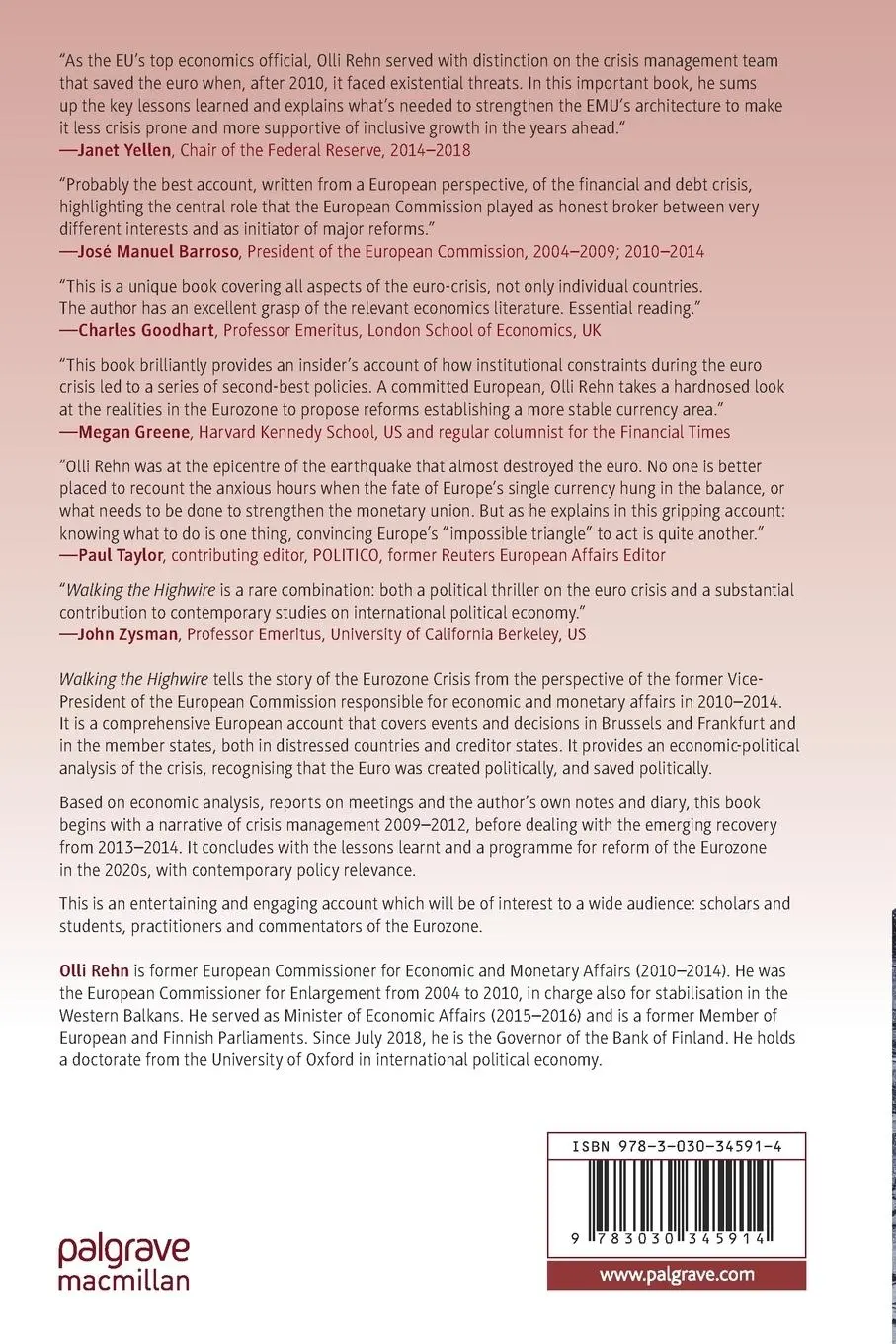 Rückseite: 9783030345914 | Walking the Highwire | Rebalancing the European Economy in Crisis