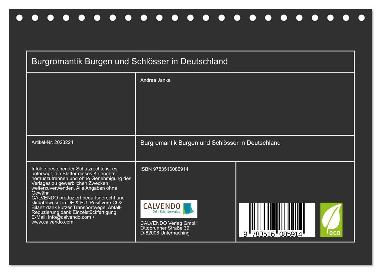 Bild: 9783516085914 | Burgromantik Burgen und Schlösser in Deutschland (Tischkalender...