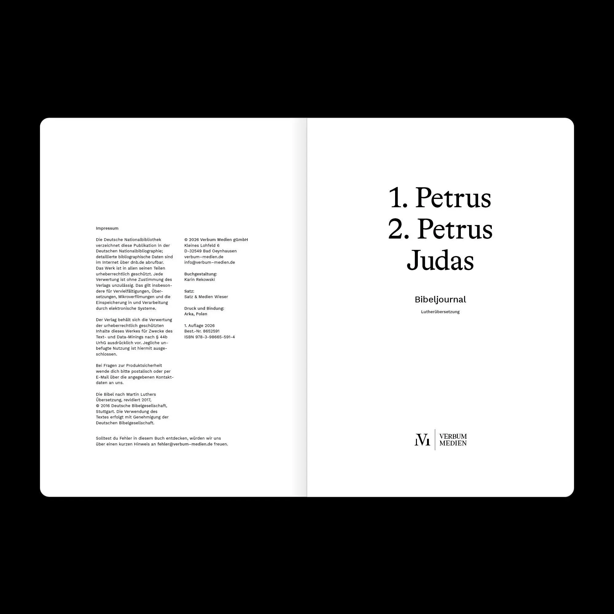 Bild: 9783986655914 | 1.-2. Petrus &amp; Judas (Bibeljournal) | Verbum Medien | Taschenbuch